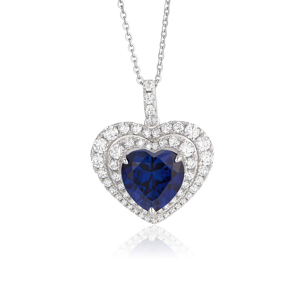 S925 silver cultured sapphire pendant (chain not included)