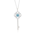 S925 Silver-plated Zirconia Blue Necklace