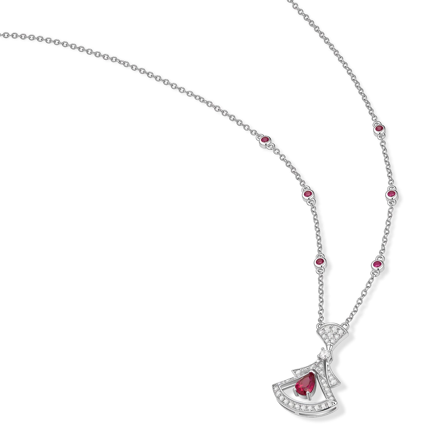 S925 Silver Cultured Red Treasure Necklace