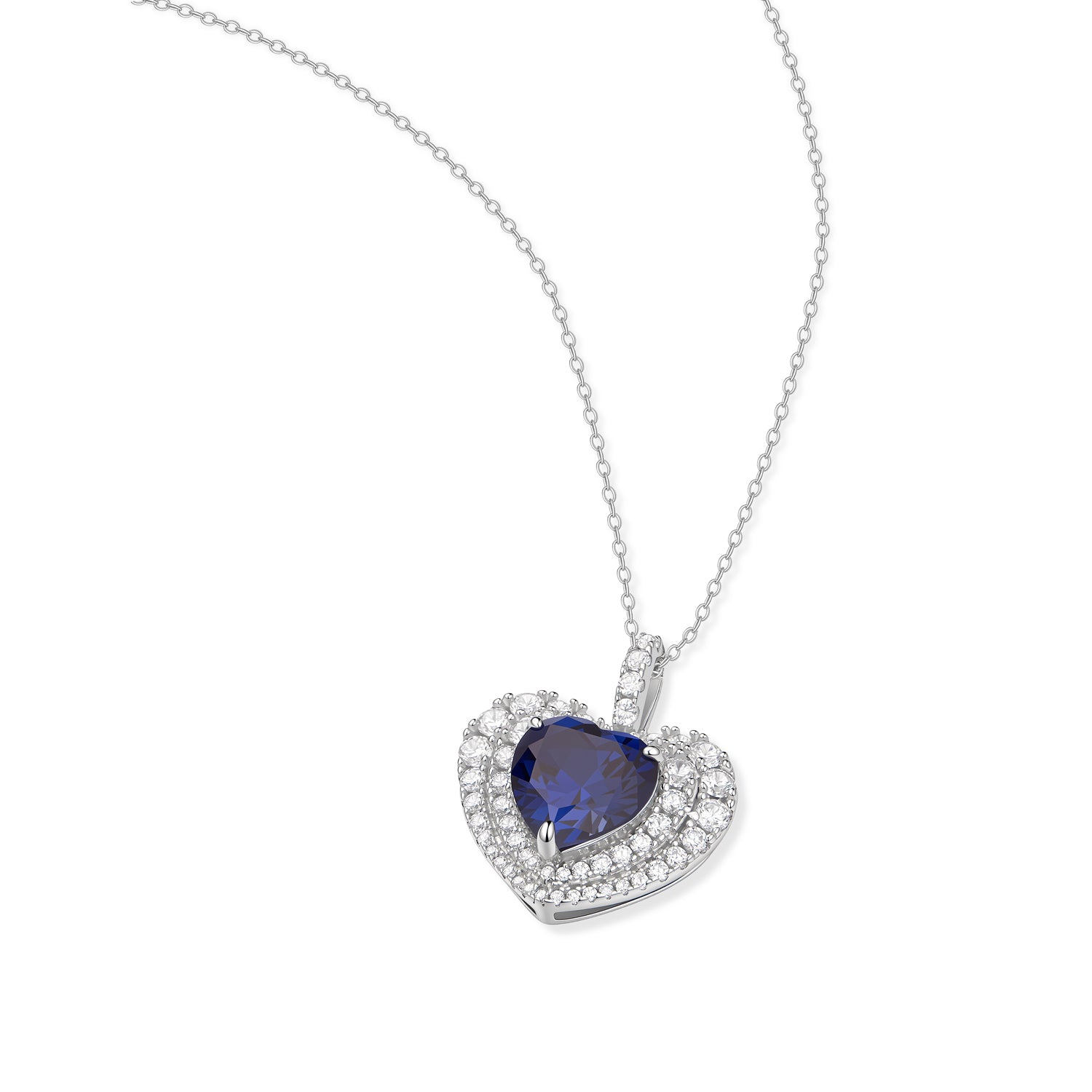 S925 silver cultured sapphire pendant (chain not included)