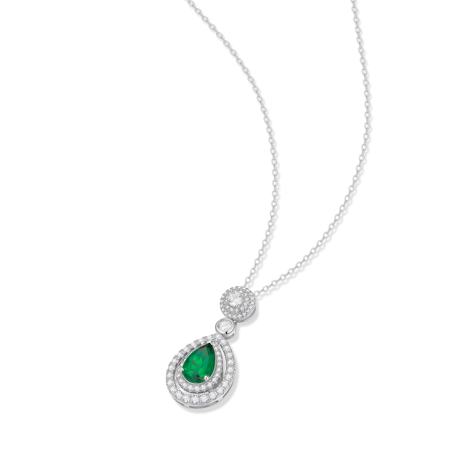 S925 Silver Eclat Emerald Necklace