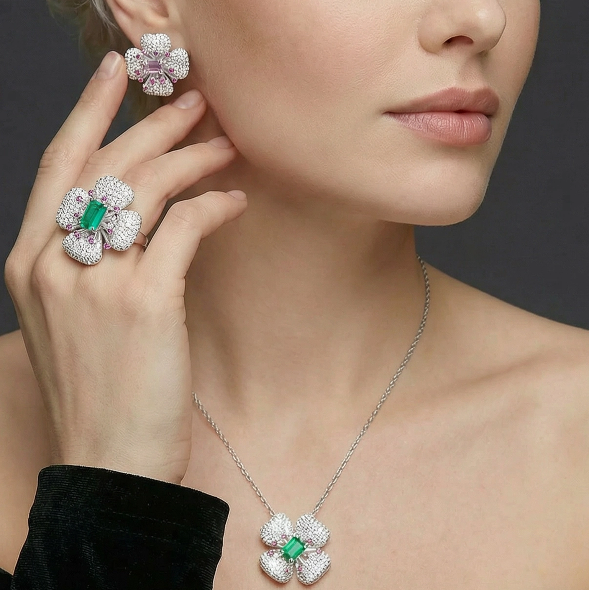 S925 Silver Cultured Red Treasure Earrings